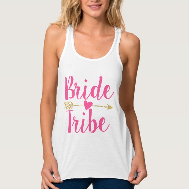 Débardeur Tribe de mariée | Coeur| Hot Pink (Devant)