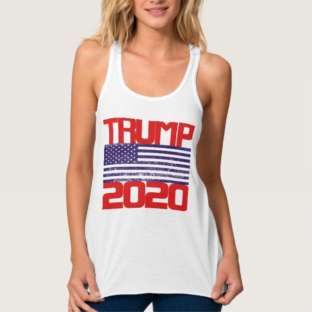 Débardeur Trump 2020 rouge blanc et bleu (Devant)