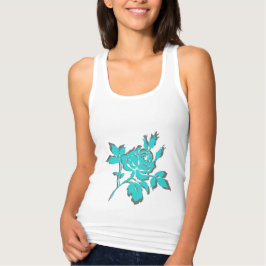 Débardeur TURQUOISE-& GRAY ROSE-_Tank de femme