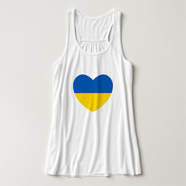 Débardeur Ukraine Drapeau Coeur bleu et jaune (Design devant)