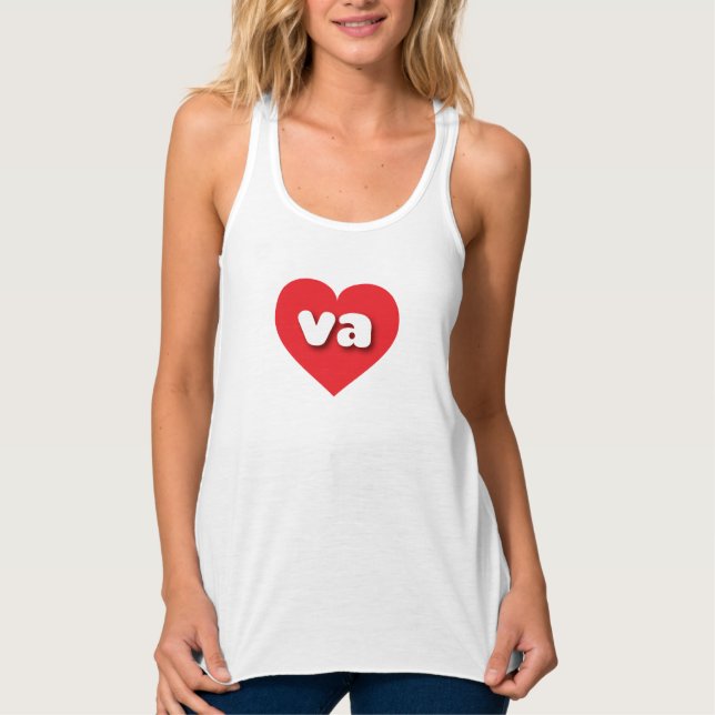 Débardeur Virginia coeur rouge - J'aime va (Devant)