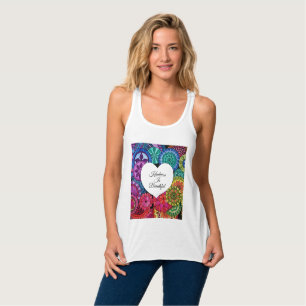 Débardeur Watercolor Rainbow Mandala With Heart