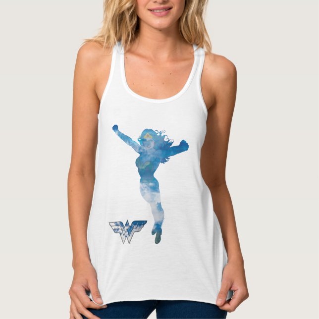 Débardeur Wonder Woman Ciel bleu Silhouette (Devant)