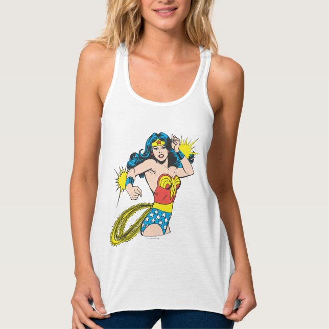 Débardeur Wonder Woman Twist avec des menottes brillantes (Devant)