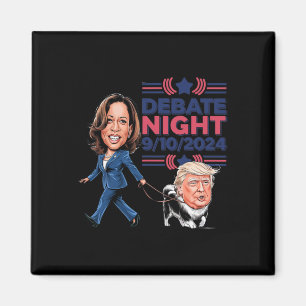 Debatnight Showdown Funny Kamala Dog Walks Trump Magnet