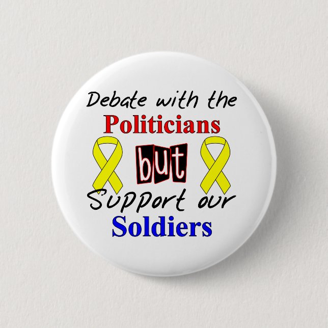 Debatte mit den Politikern, aber Unterstützung für Button (Vorderseite)