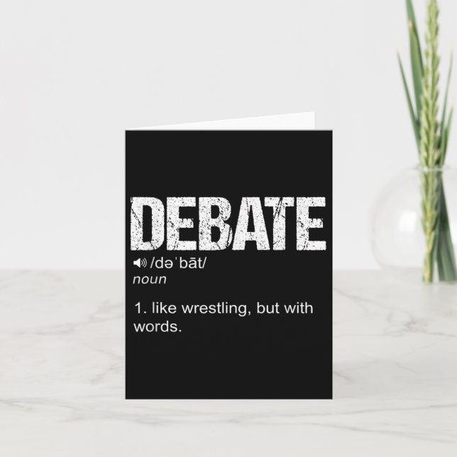 Debattierdefinition wie ein Wrestling, aber mit Wo Karte (Vorderseite)