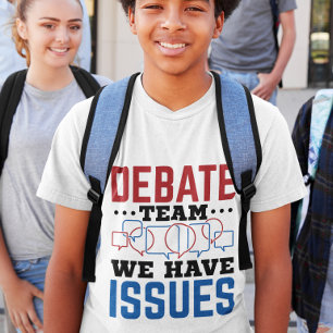 Debattierteam wir haben Fragen lustige Debattierer T-Shirt