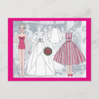 Debbie, eine junge Bride von 1958 Paper Doll Postc