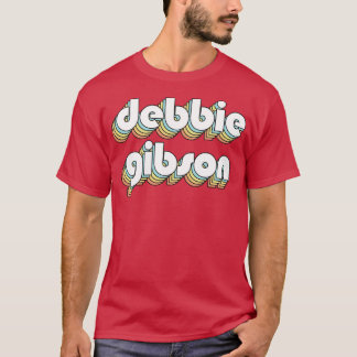 Debbie Gibson Retro Rainbow Typografie Faded Style T-Shirt
