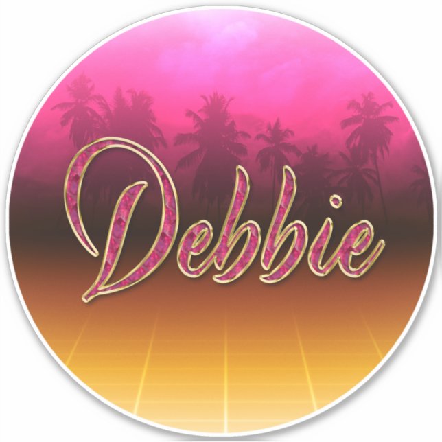 Debbie Prénom Golden Pink Autocollants (Devant)