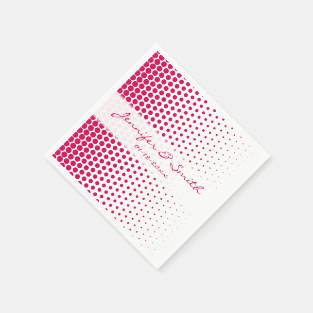 Debian Red Polka Dots Modern White Serviette (Ecke)
