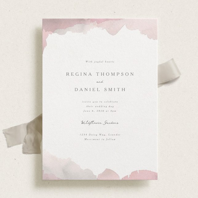 Debonair Blush Pink Hochzeit Einladung (Von Creator hochgeladen)