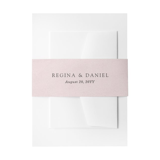 Debonair Blush Pink Hochzeit Einladungsbanderole (Vorderseite Beispiel)