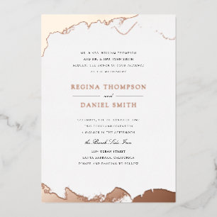 Debonair Hochzeit in Rose Gold getaucht Folieneinladung