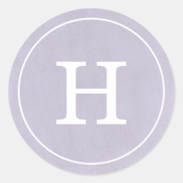 Debonair Lavender Monogram Runder Aufkleber