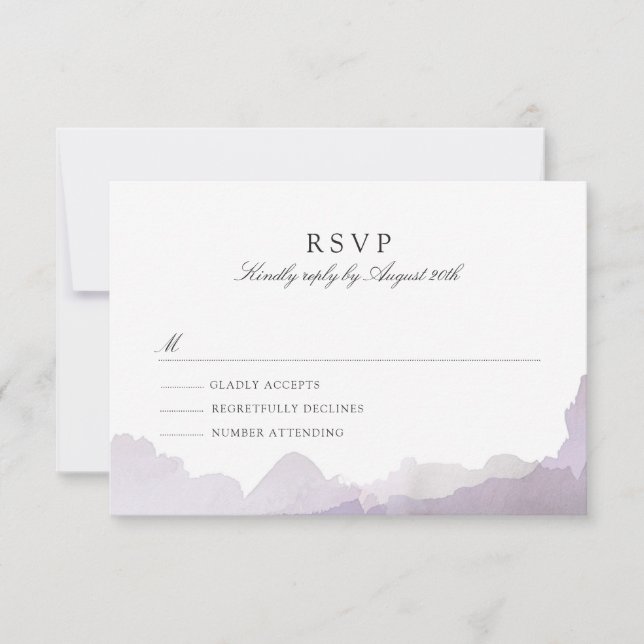Debonair Lavender UAWG RSVP Karte (Vorderseite)