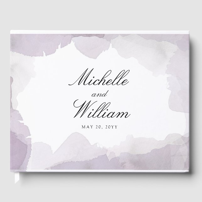 Debonair Lavender Wedding Gästebuch (Vorderseite)