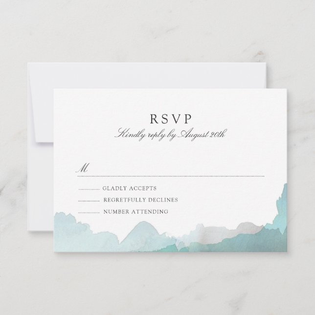 Debonair Turquoise UAWG RSVP Karte (Vorderseite)