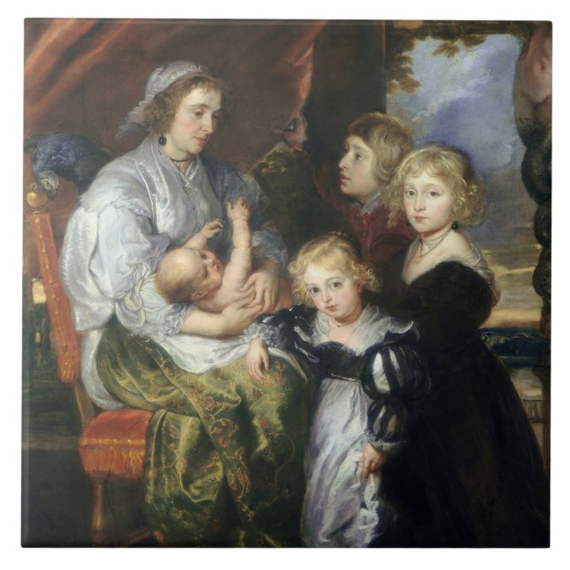 Deborah Kip und ihre Kinder Fliese (Vorderseite)