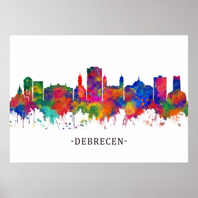 Debrecen Hungary Skyline Poster (Vorne)