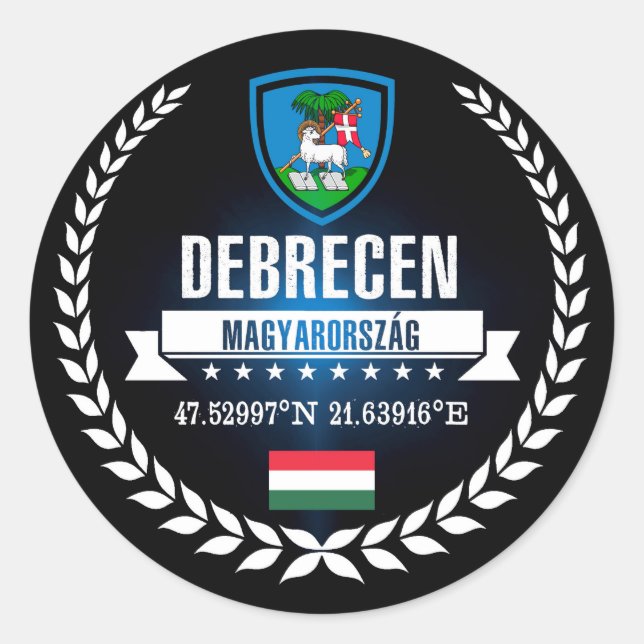 Debrecen Runder Aufkleber (Vorderseite)