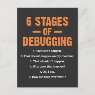 Debuggen des Programmierers zum Codieren von Coder Postkarte