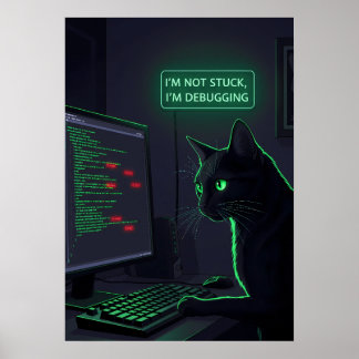 Debugging-Katze Programmierer - "Ich stecke nicht Poster