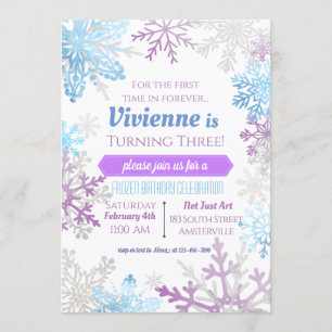 Début du printemps Snowflakes Invitation Anniversa