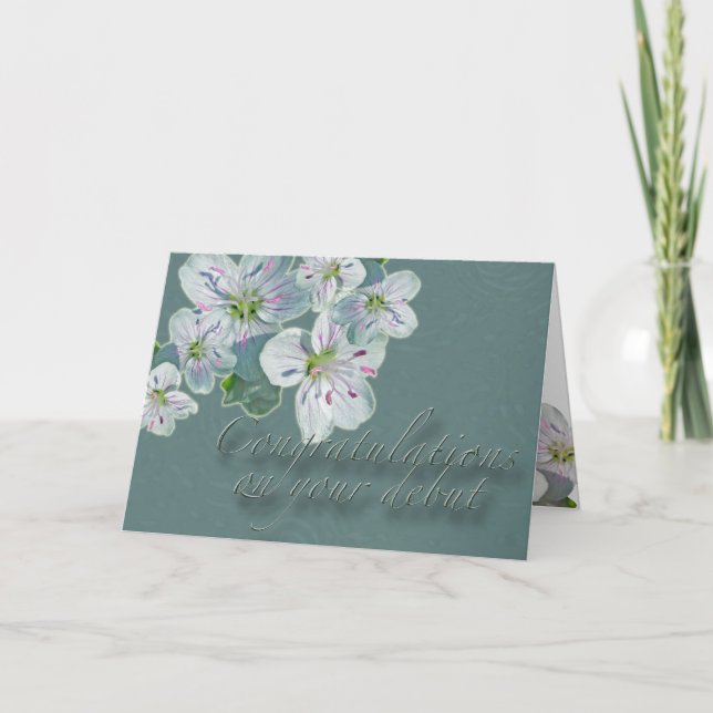Debut Glückwunsch Frühlingsbeauty Wildblume Karte (Vorderseite)