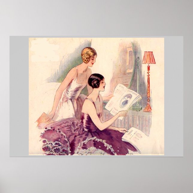 Debutanten um das Vintage Poster der 1920er Jahre (Vorne)