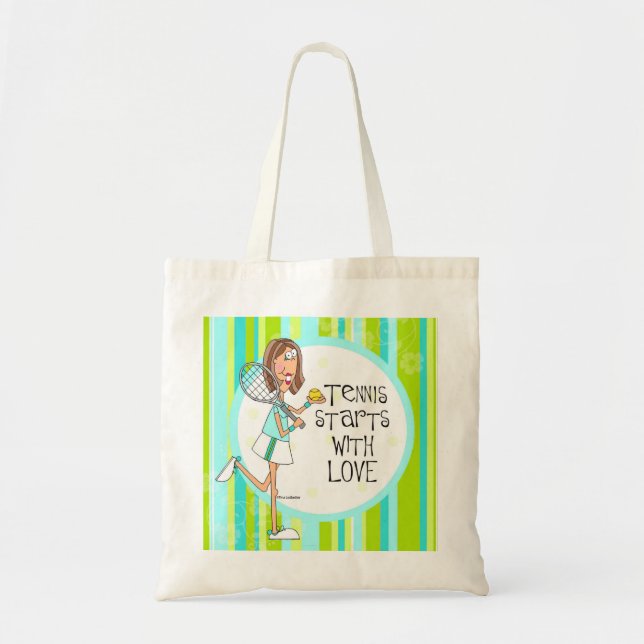 Débuts de tennis avec le sac fourre-tout à amour (Devant)