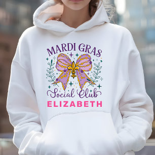 Dec Lilie Mardi Gras Bow Niedlich White Hoodie