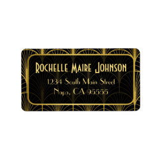 Décadence Étiquettes de adresse Art déco or