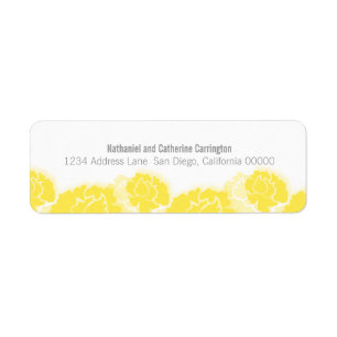 Décadence florale jaune Étiquettes d'adresse de re