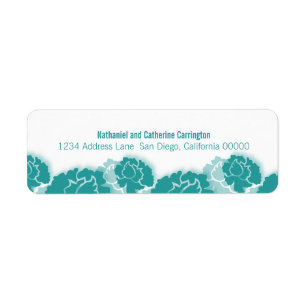 Décadence florale turquoise Étiquettes d'adresse d
