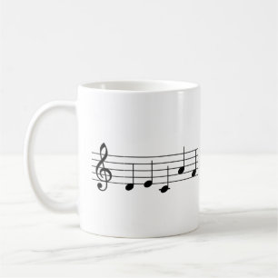 Decaf "DECAF" Music Note Coffee Mug Piano Enseigna