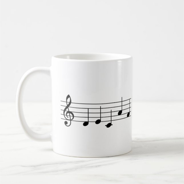Decaf "DECAF" Music Note Coffee Mug Piano Enseigna (Gauche)