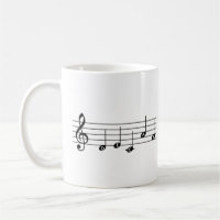 Decaf "DECAF" Musiknote Kaffee Tasse Klavierlehrer