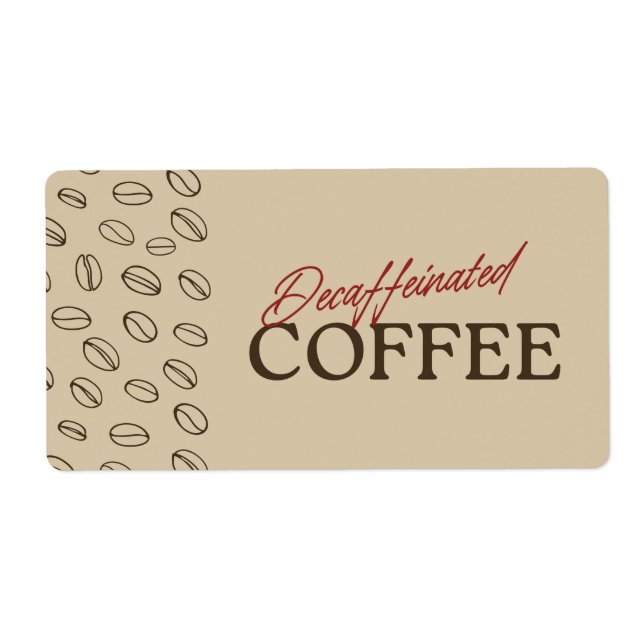 Decaffeinated Coffee Label – Retro Coffee Beans (Vorne)