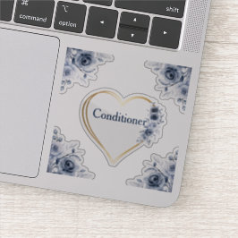 Decal 3" x3" Blauer Blumenzubereiter Aufkleber