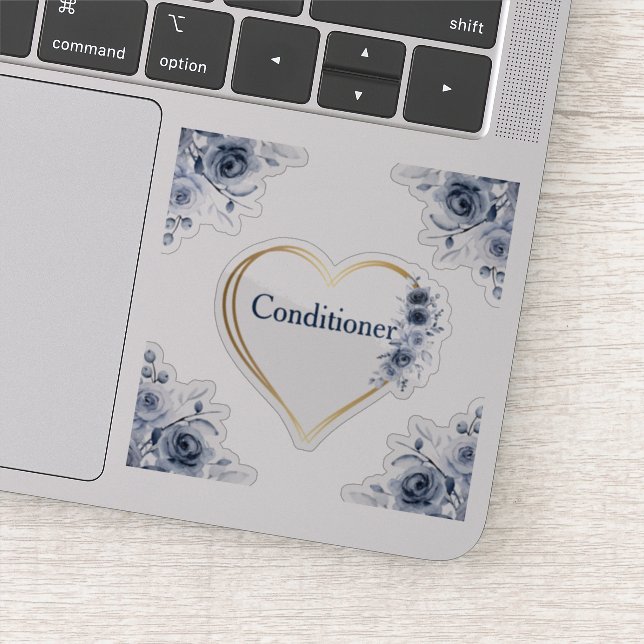 Decal 3" x3" Blauer Blumenzubereiter Aufkleber (Detail)