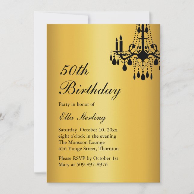 Décalage Grand Ballroom Anniversaire Invitation or (Devant)