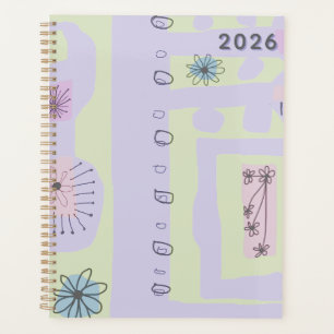 Décalque floral imprimé ethnique violet clair vert