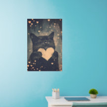 Chat noir au coeur d'or - Amour cosy du chat