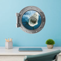 Porthole - Grande coque murale de requin blanc
