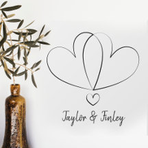 Simple minimaliste Coeur moderne Mariage de noms p