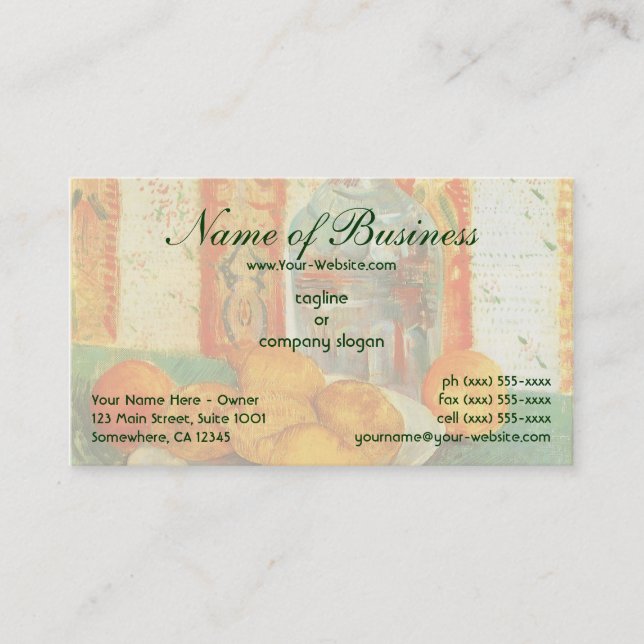 Decanter und Zitronen auf Plate; Vincent van Gogh Visitenkarte (Vorderseite)