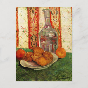 Decanter und Zitronen auf Plättchen von van Gogh Postkarte