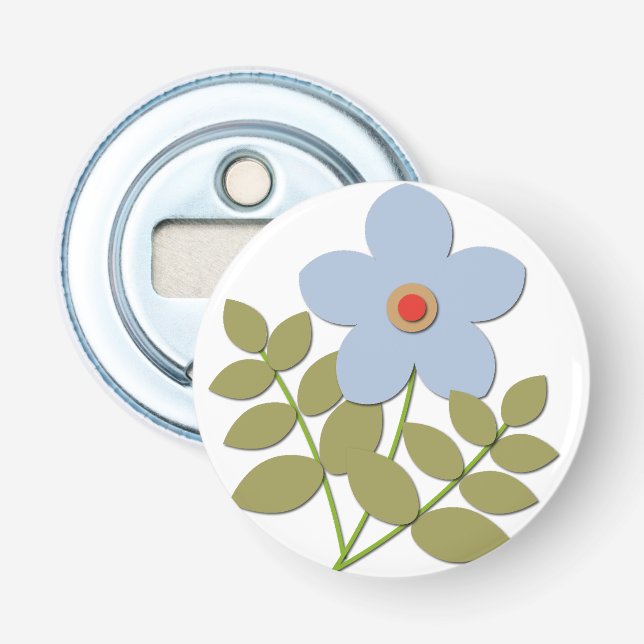 Décapsuleur С simple fleur bleue (Devant)